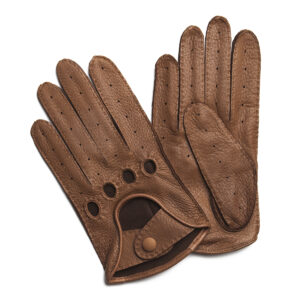 Gants de conduite en cuir de cerf marron