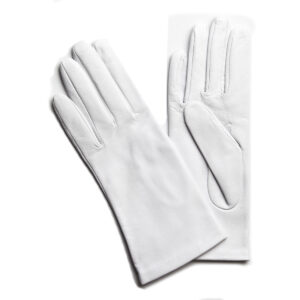 Gants en cuir doublé soie - Blanc - Modèle Naples