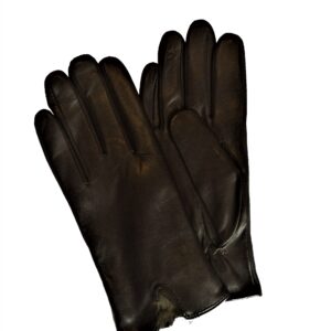 Gants en cuir marron. Gants homme doublés lapin. Modèle Cortina. Vue de Face.