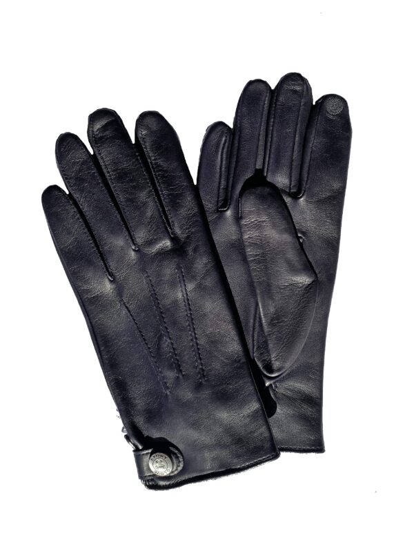 Gants Tactiles en Cuir Doublés de Cachemire, Homme