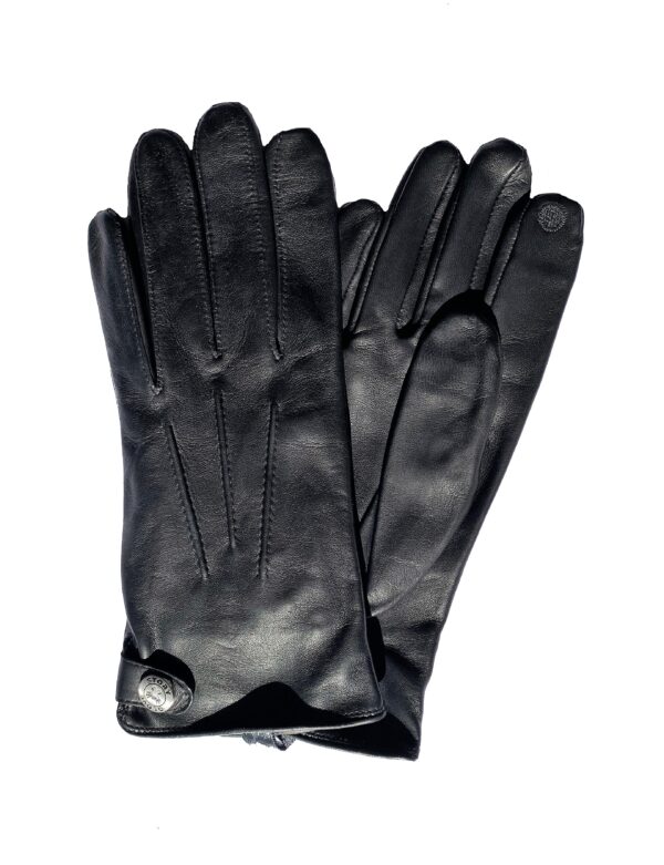 Gants cuir hommes noirs tactiles