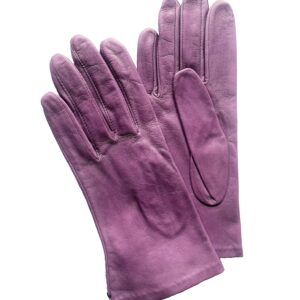 Gants en cuir parme. Gants femme doublés soie. Modèle Naples. Vue face dorsale.