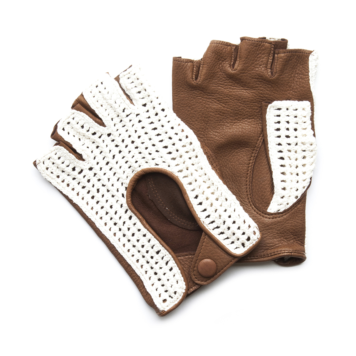 Mitaines en Cuir pour Homme avec Finition Crochet