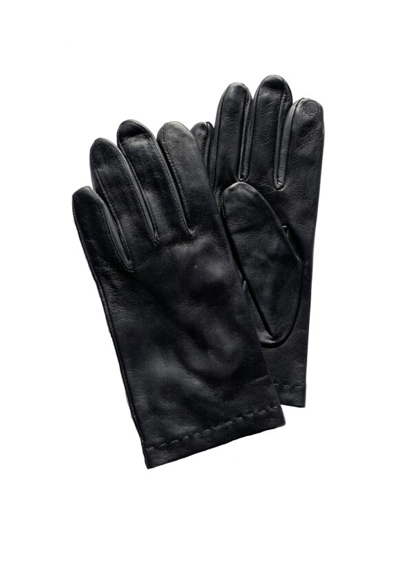 Gants tactiles en cuir d’agneau lisse doublure soie - MATERA