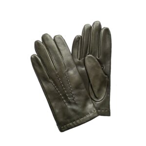 Gants femme en cuir noir et jean doublé cachemire - Florac