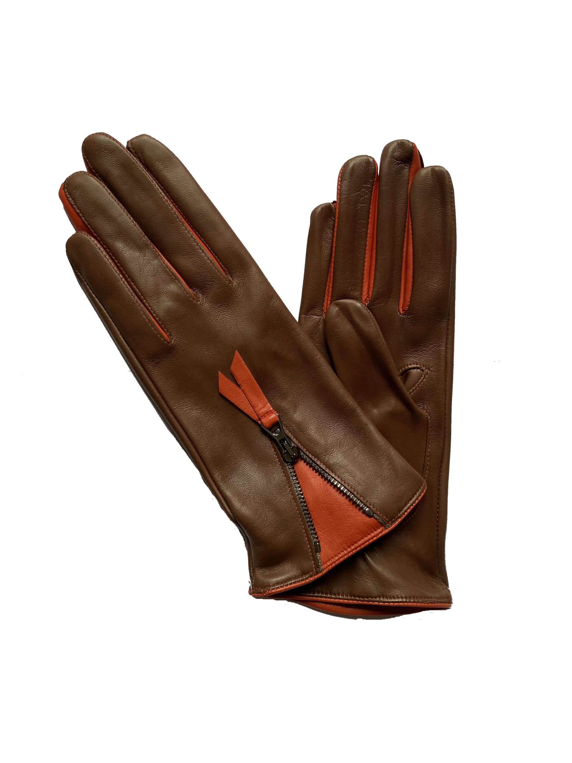 Gants Femme Cuir Marron Souple - Taille Petite - Fabrication Française - Anciens