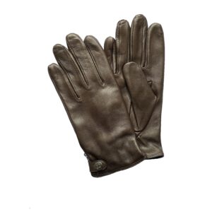 Gants en cuir doublés cachemire. Gants homme marron. Modèle Varna. Vue face dorsale.