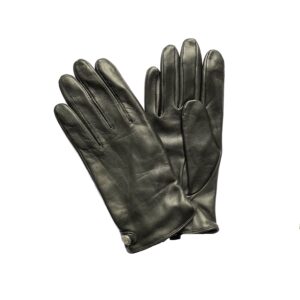 Gants en cuir doublés cachemire. Gants homme noir. Modèle Varna. Vue face dorsale.