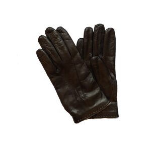 Gants en cuir doublés laines. Gants homme noir. Modèle York. Vue face dorsale.
