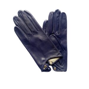 GANT-COURT-CUIR-AGNEAU-BLEU-DOUBLURE-SOIE-FEMME_MODELE-ADELAIDE_VUE-FACE
