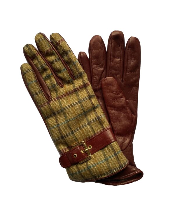 Gants doublés cachemire mixte cuir agneau tissu bordeaux pour homme. Modèle Canterbury. Vue face.