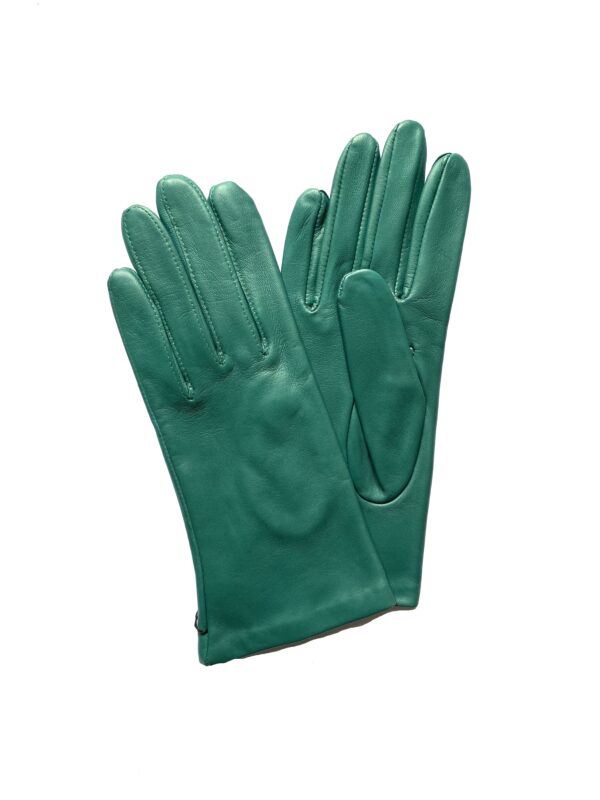 GANTS-EN-CUIR-AGNEAU-DOUBLE-SOIE-VERT-EMERAUDE_GANTS-FEMME_MODELE-NAPLES_VUE-FACE