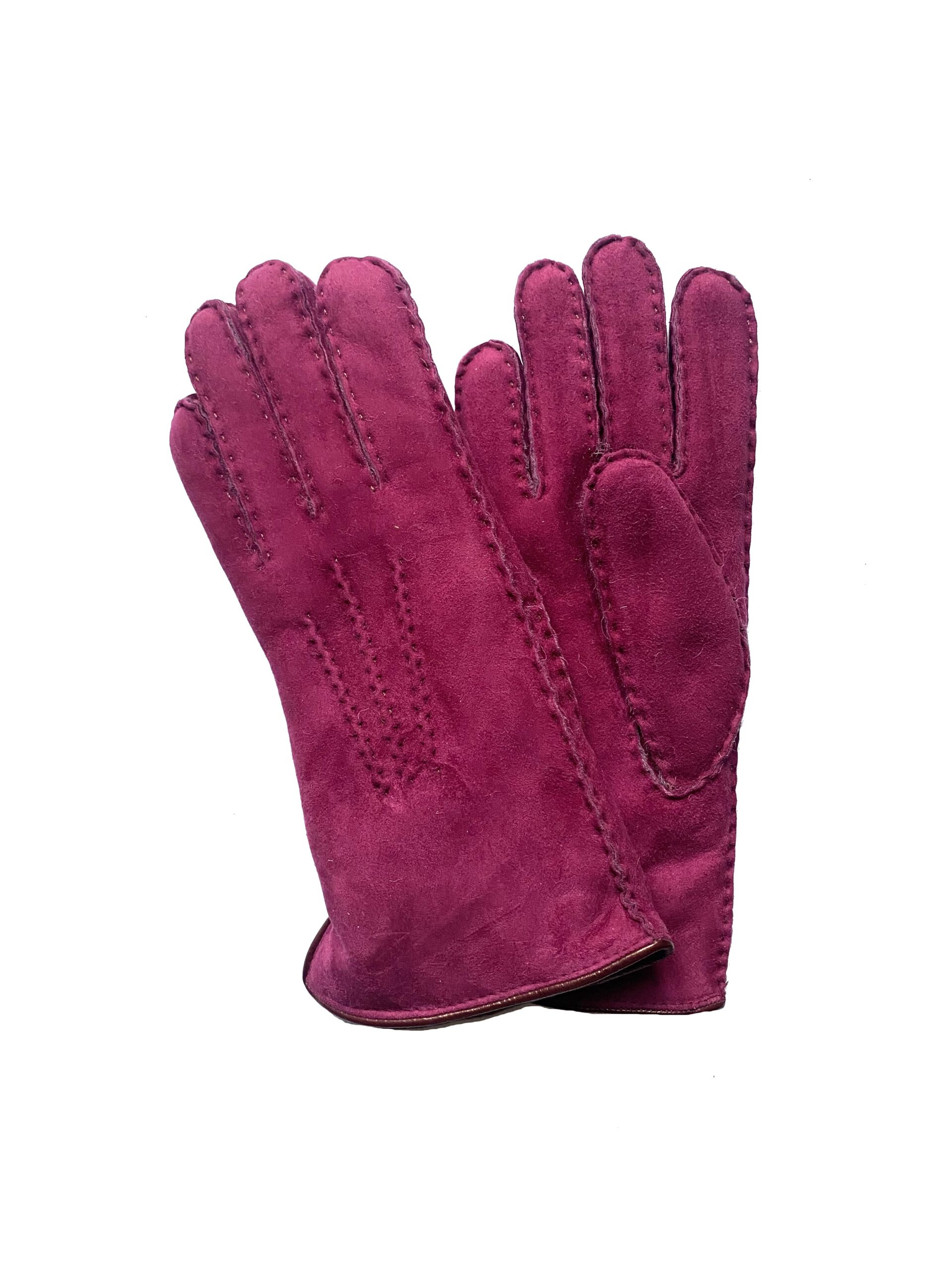 Gants Femme tactiles cuir 3 baguettes Marron