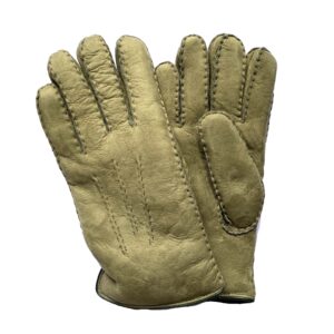 Gants avocat très chaud en cuir de mouton retourné pour homme. Modèle Oslo. Vue face.