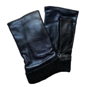MITAINES-EN-CUIR-DOUBLURE-POLAIRE-BLEU-METALLIQUE_MITAINES-FEMME_MODELE-RABAT_VUE-FACE