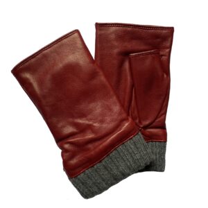 MITAINES-EN-CUIR-DOUBLURE-POLAIRE-ROUGE-INTENSE_MITAINES-FEMME_MODELE-RABAT_VUE-FACE