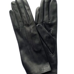 GANTS-CUIR-AGNEAU-BLEU-MARINE-SOIE-LONG-3-BAGUETTES-FEMME_MODELE-YPRES_VUE-FACE