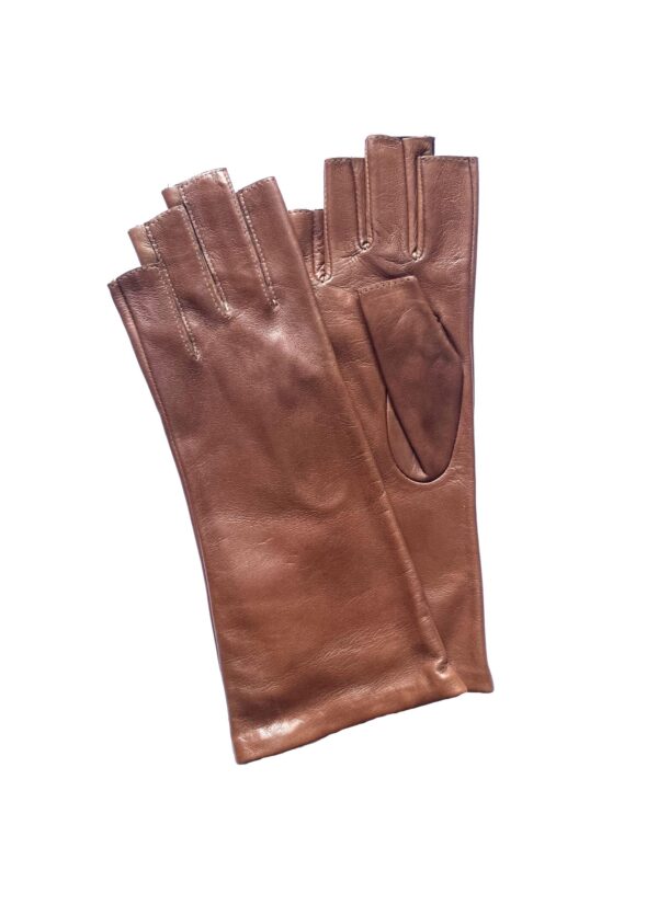 GANTS-SANS-DOIGT-MITAINES-LONGUES-CUIR-AGNEAU-FEMME-DOUBLE-SOIE-CAMEL-DOIGT-COUPE_MODELE-MURANO_VUE-FACE