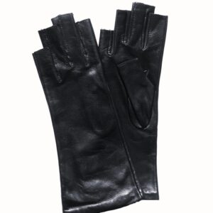 GANTS-SANS-DOIGT-MITAINES-LONGUES-CUIR-AGNEAU-FEMME-DOUBLE-SOIE-NOIR-DOIGT-COUPE_MODELE-MURANO_VUE-FACE 2