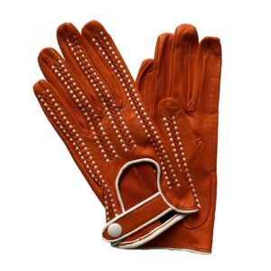 GANTS-CONDUITE-CUIR-ORANGE-FEMME_MODELE-SPA_VUE-FACE