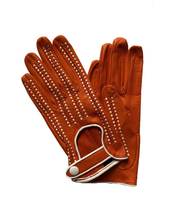 Gants De Conduite Femme Cuir Marron - Glove story Reference : 20018