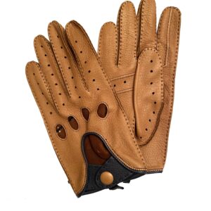 GANTS-DE-CONDUITE-EN-CUIR-DE-CERF-POUR-HOMME-BICOLORE-BRUN-BLEU-ETE-MODELE-HOCKENHEIM-VUE-FACE