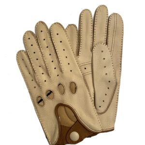 GANTS-DE-CONDUITE-EN-CUIR-DE-CERF-POUR-HOMME-BICOLORE-CREME-BRUN-ETE-MODELE-HOCKENHEIM-VUE-FACE