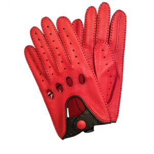 GANTS-DE-CONDUITE-EN-CUIR-DE-CERF-HOMME-BICOLORE-ROUGE-NOIR-ETE-MODELE-HOCKENHEIM-VUE-FACE