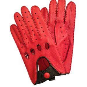 GANTS-DE-CONDUITE-EN-CUIR-DE-CERF-HOMME-BICOLORE-ROUGE-NOIR-ETE-MODELE-HOCKENHEIM-VUE-FACE