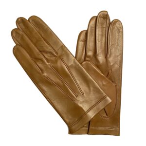 GANTS-EN-CUIR-D-AGNEAU-NON-DOUBLE-TROIS-SURPIQURES-REBORD-RENFORCE-BRUN-NOISETTE-POUR-HOMME-MODELE-MONS-VUE-FACE