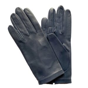 GANTS-CUIR-NON-DOUBLE-MI-SAISON-OUVERT-PAUME-COULEUR-BLEU-NUIT-FEMME-MODELE-COURTRAI-VUE-FACE