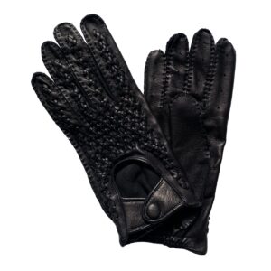 GANTS-DE-CONDUITE-CUIR-AGNEAU-TRESSE-FEMME-NOIR-MODELE-CHARLESTON-VUE-FACE