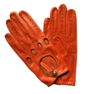 GANTS-DE-CONDUITE-EN-CUIR-ORANGE-ROUILLE-NON-DOUBLE-HOMME-MODELE-BAKOU-VUE-FACE