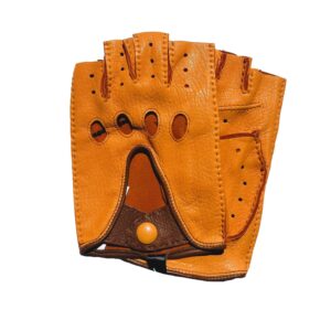 MITAINES-AUTO-NON-DOUBLEES-EN-CUIR-DE-CERF-ORANGE-POUR-HOMME-MODELE-MONTMELO-VUE-GENERALE-DE-FACE