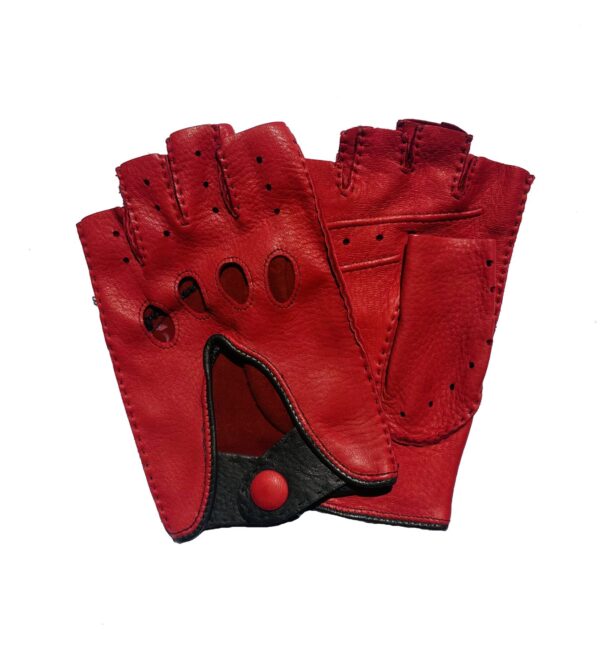 Gants De Conduite Homme En Cuir Véritable - Court, Non Doublés, Taille XXL, Couleur Bleue