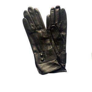 GANTS-CUIR-AGNEAU-DOUBLE-SOIE-COULEUR-NOIRE-MOTIF-BRACELET-ET-BOUTONS-POUR-FEMME_MODELE-FOGGIA-VUE-FACE