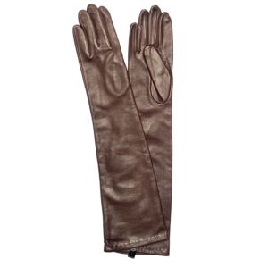 GANTS-EN-CUIR-LONG-DOUBLURE-SOIE-BRUN-TAN-POUR-FEMME_MODELE-HOLLYWOOD-VUE-FACE