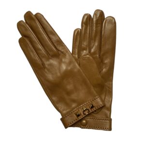 GANTS-EN-CUIR-AGNEAU-BRUN-NOISETTE-POUR-FEMME-BIJOUX-CLOU-CARRE_MODELE-MESSINE_VUE-FACE