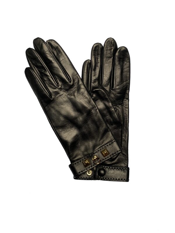 GANTS-EN-CUIR-AGNEAU-NOIR-POUR-FEMME-BIJOUX-CLOU-CARRE_MODELE-MESSINE_VUE-FACE