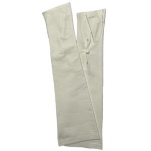 MITAINES-LONGUES-EN-CUIR-BLANCHES-DOUBLEES-SOIE-SANS-DOIGTS-FERMETURE-BOUTON-POIGNET-POUR-FEMME-MODELE-PALERME-VUE-FACE