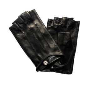 MITAINES-GANTS-DE-CONDUITE-EN-CUIR-AGNEAU-SANS-ONCE-TROIS-BAGUETTES-NON-DOUBLEES-NOIR_MODELE-MUGELLO-VUE-FACE