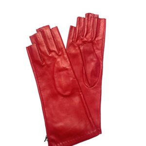 GANTS-SANS-DOIGT-MITAINES-LONGUES-CUIR-AGNEAU-FEMME-DOUBLE-SOIE-ROUGE-DOIGT-COUPE_MODELE-MURANO_VUE-FACE