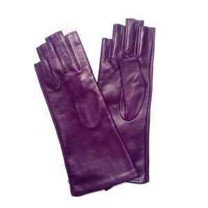 GANTS-SANS-DOIGT-MITAINES-LONGUES-CUIR-AGNEAU-FEMME-DOUBLE-SOIE-VIOLET-DOIGT-COUPE_MODELE-MURANO_VUE-FACE