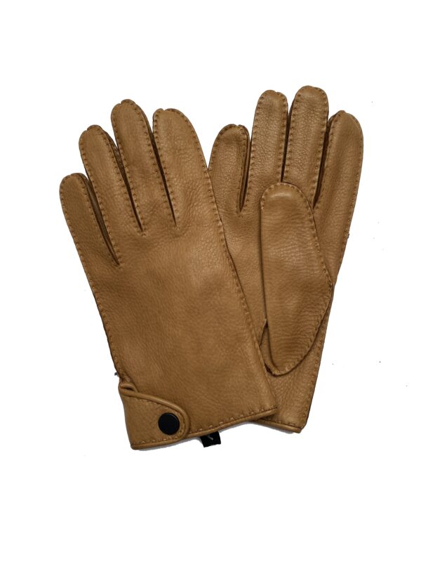GANTS-EN-CUIR-DE-CERF-DOUBLURE-CACHEMIRE-COULEUR-CAMEL-POUR-HOMME_MODELE-LIVOURNE-VUE-FACE