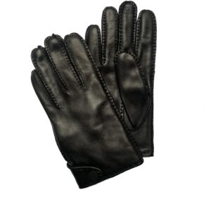 GANTS-EN-CUIR-DE-CERF-DOUBLURE-CACHEMIRE-COULEUR-NOIR-POUR-HOMME_MODELE-LIVOURNE-VUE-FACE