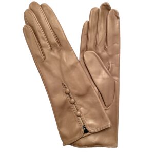 GANTS-CUIR-AGNEAU-DOUBLE-SOIE-DOUBLE-SOIE-ARGILE-POUR-FEMME_MODELE-BERGAME-VUE-FACE