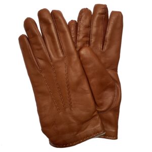 GANTS-CUIR-AGNEAU-HOMME-NOISETTE-BEIGE-DOUBLE-LAINE-HIVER-CHAUD_MODELE-YORK-VUE-FACE