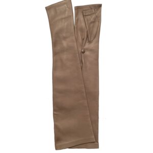 MITAINES-CUIR-AGNEAU-LONGUES-BORD-DROIT-COULEUR-ARGILE-FEMME_MODELE-PALERME-VUE-FACE