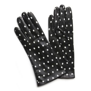 Gants en cuir d’agneau à pois doublés soie - TOULOUSE
